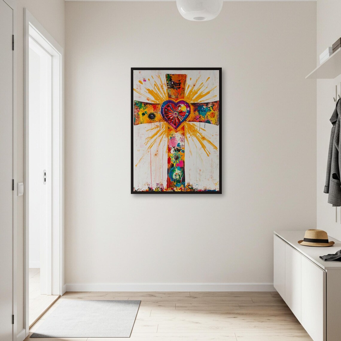 Colorful Abstract Cross, Modern Christian Poster - Image 2