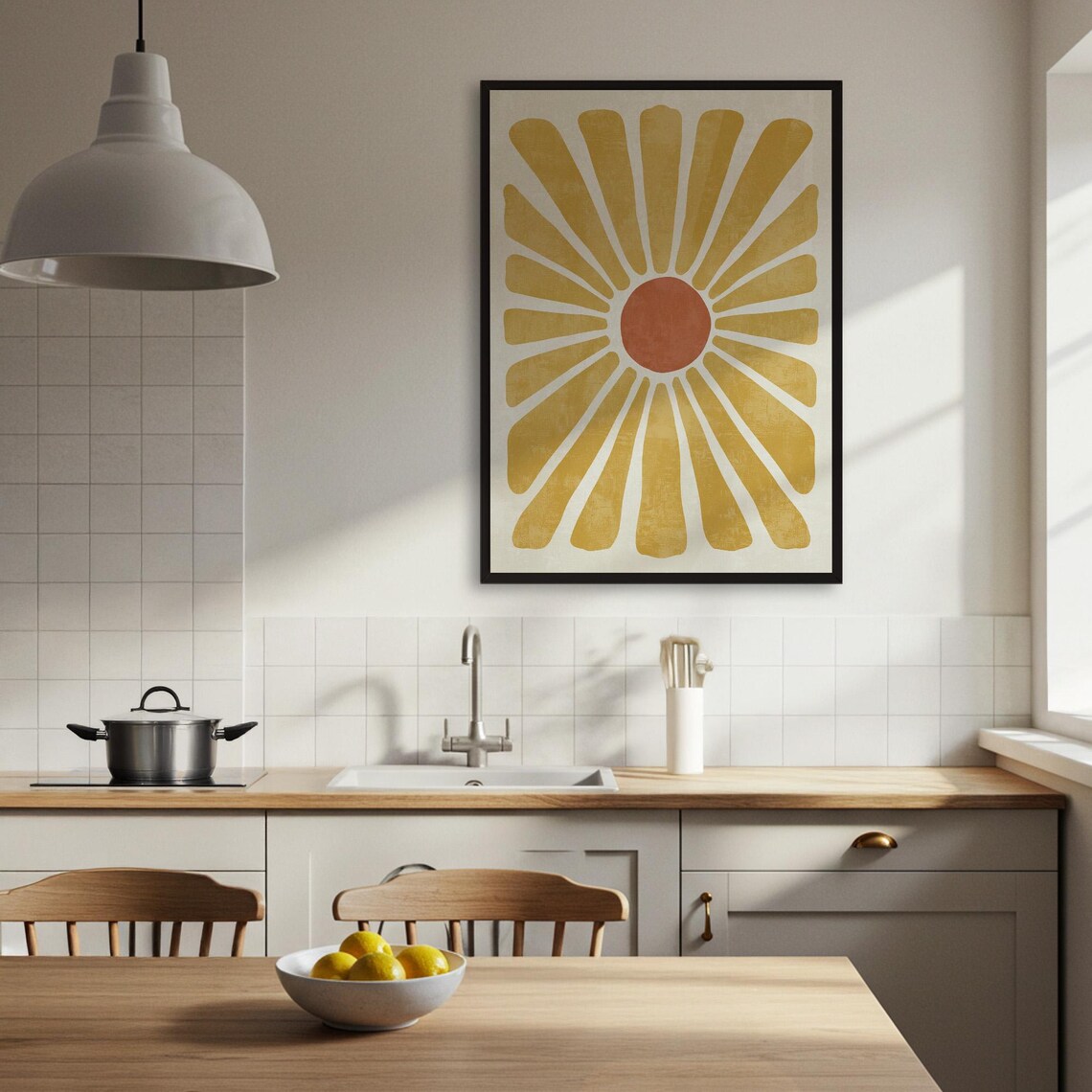 Abstract Sunburst Flower, Modern Minimalist Poster - Image 3