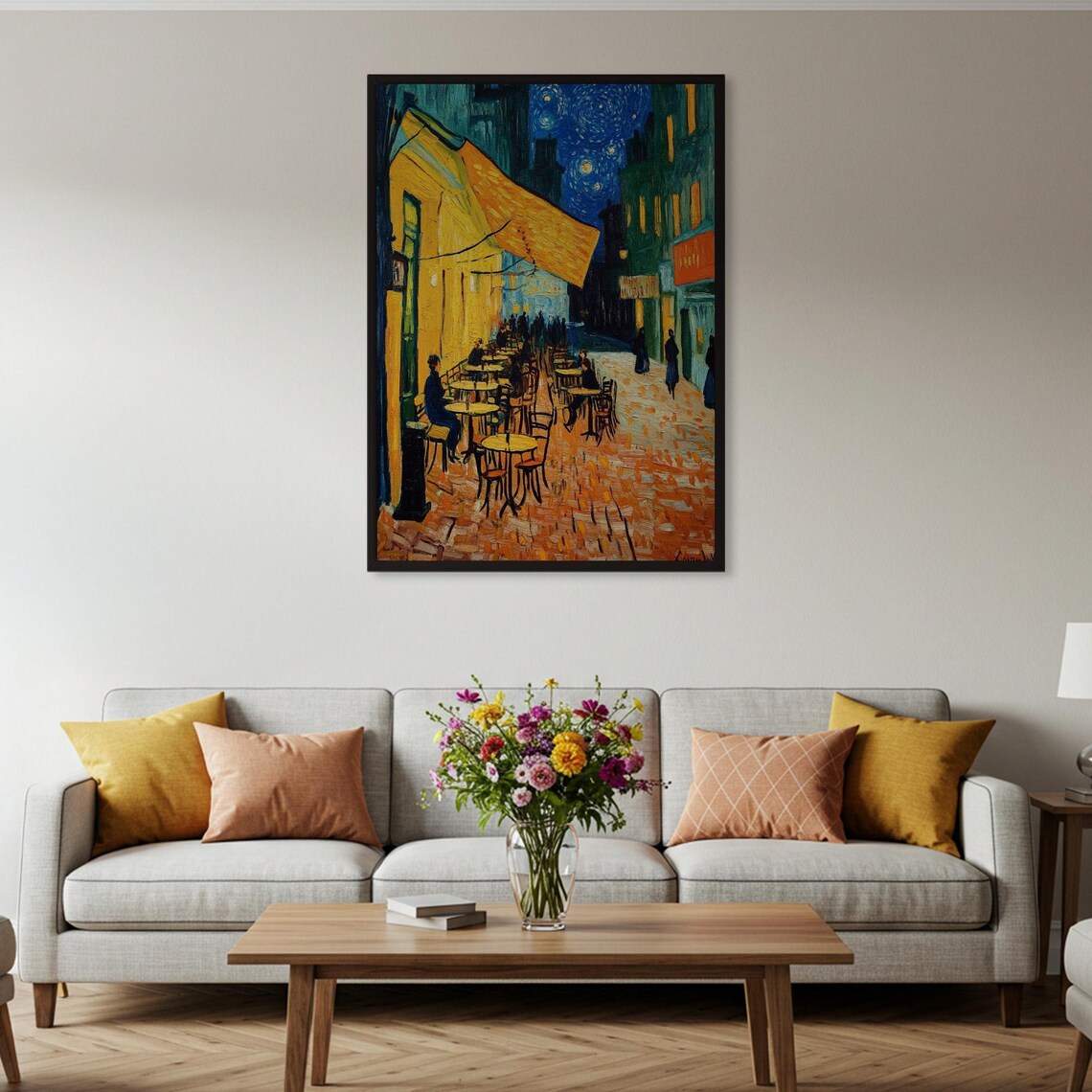 Van Gogh Cafe Terrace At Night, Impressionist Cityscape - Image 4