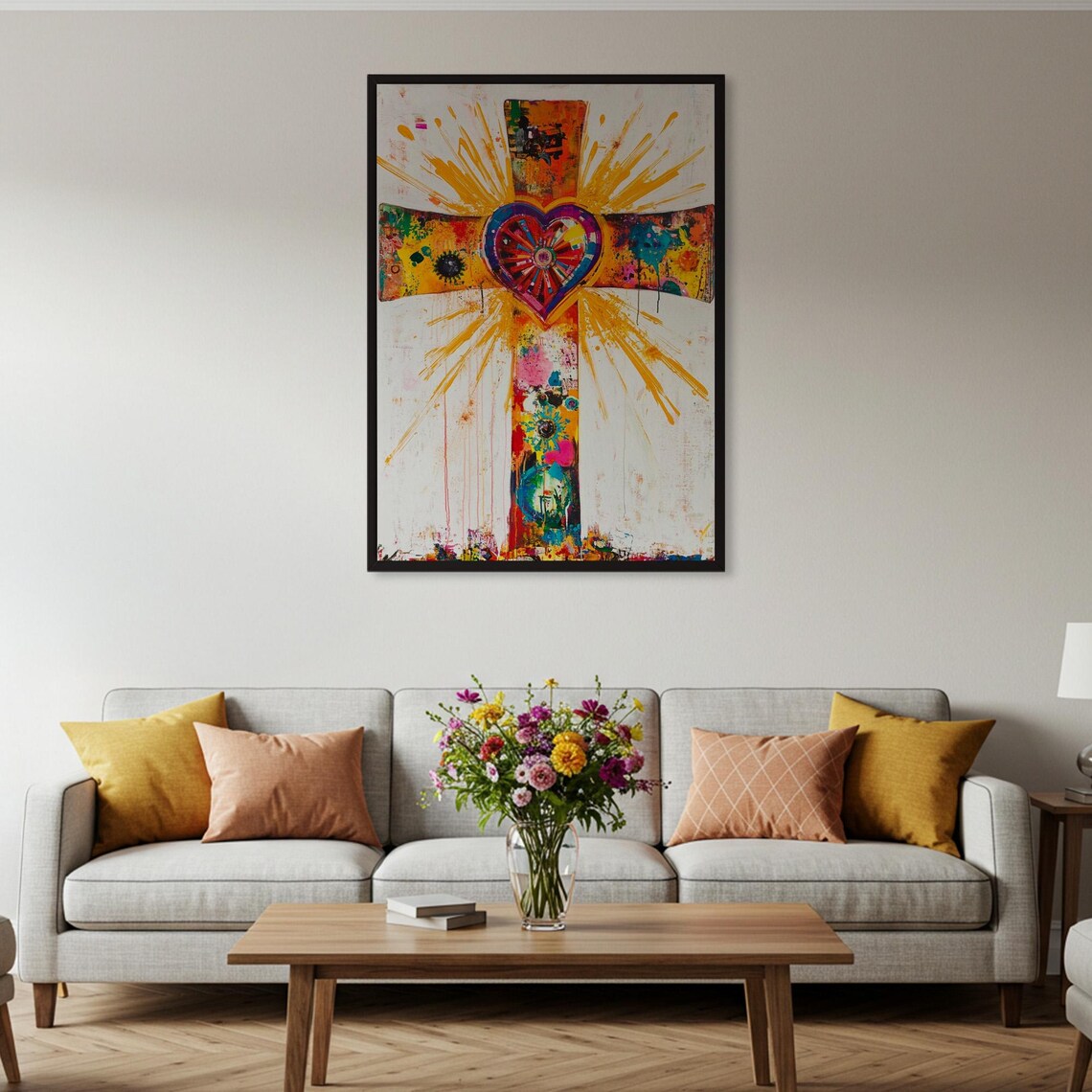 Colorful Abstract Cross, Modern Christian Poster - Image 4