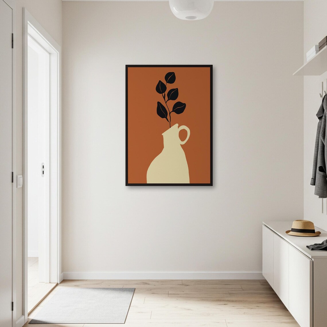 Abstract Vase And Botanical Poster, Minimalist Decor - Image 2