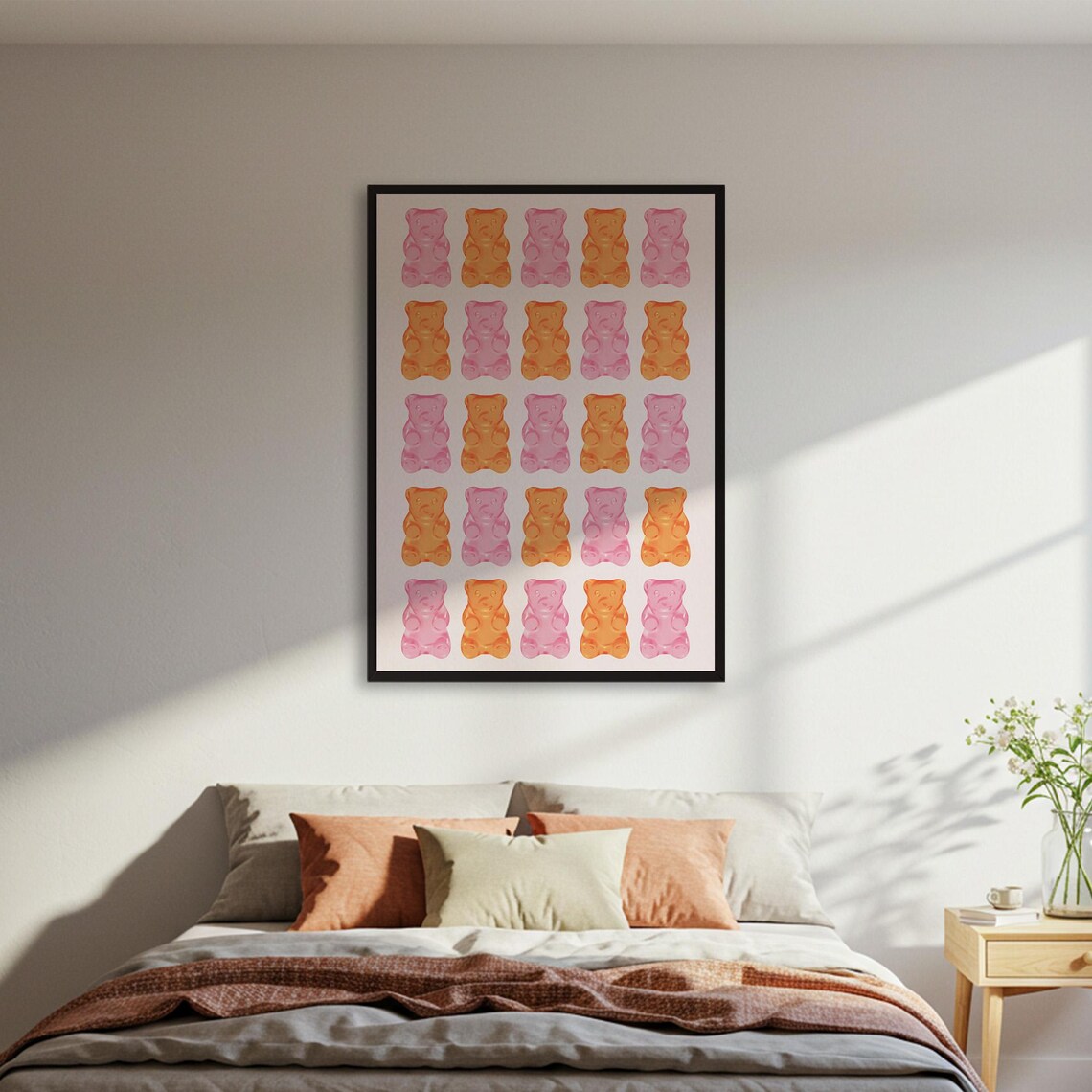 Gummy Bears Pattern Poster, Sweet Food Decor
