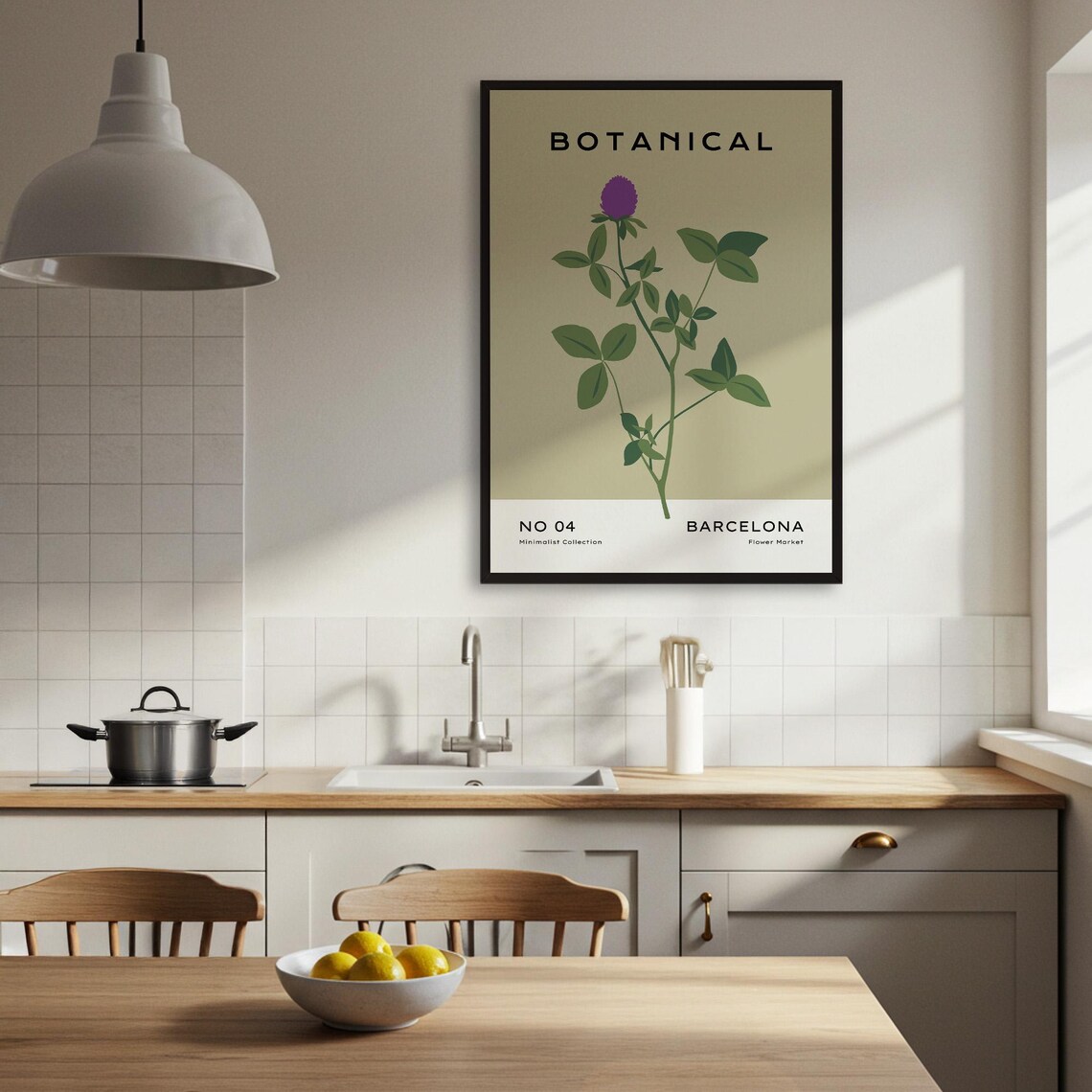 Minimalist Botanical Purple Flower, Simple Floral Art Print - Image 3
