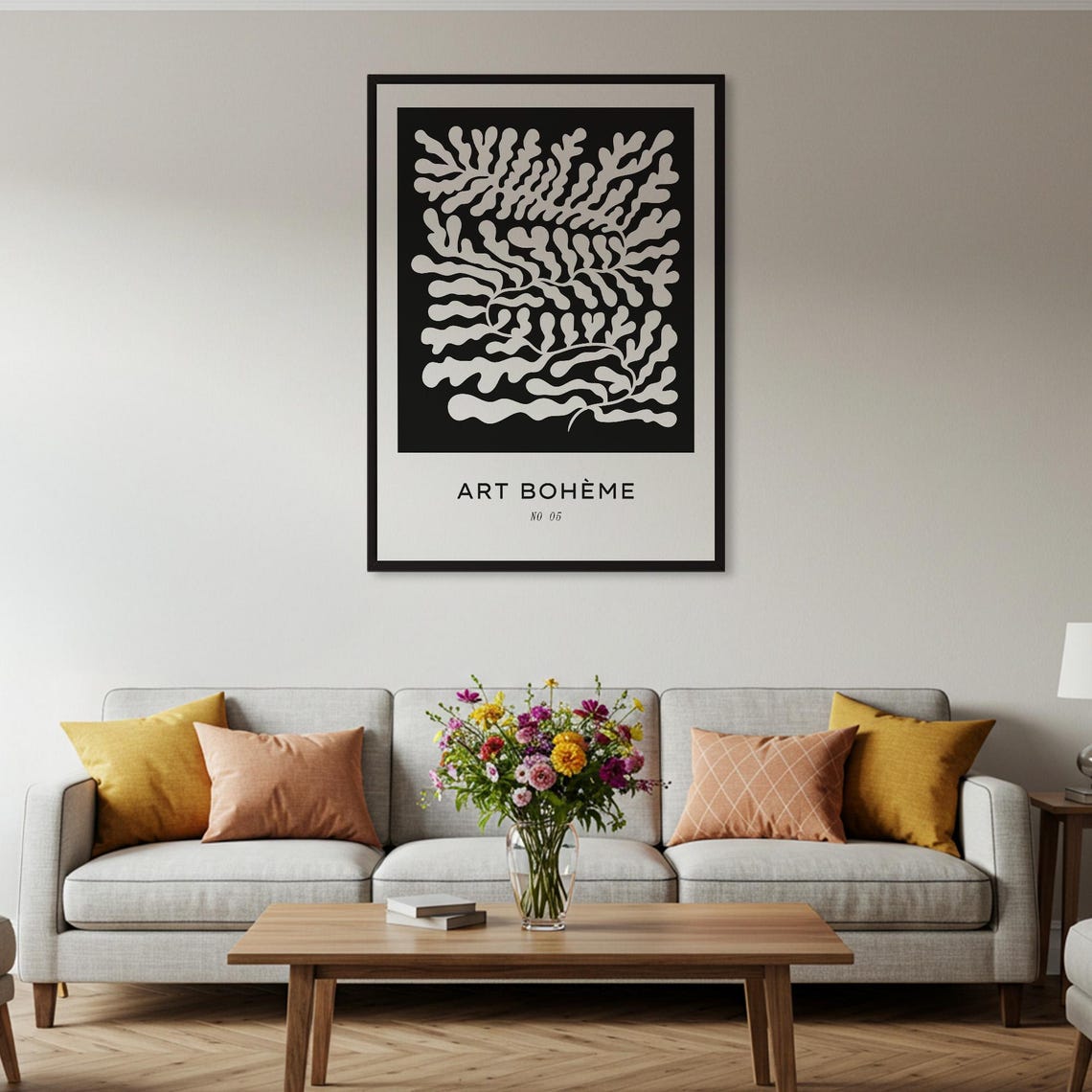 Art Bohme Poster Black White Minimalist Botanical Print Matisse Inspired Wall Abstract Seaweed Decor - Image 5