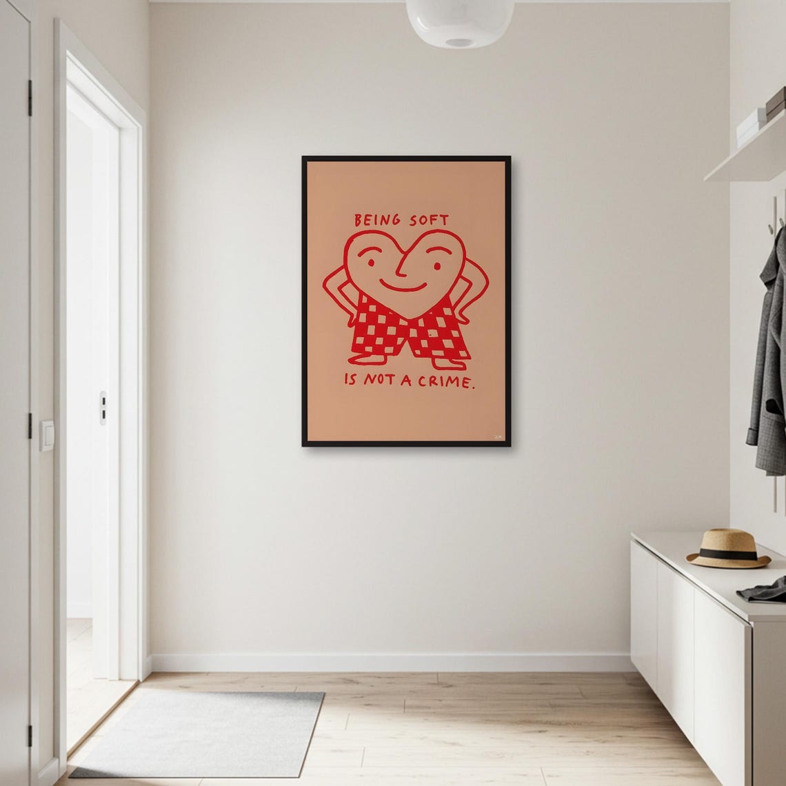 Being Soft Is Not A Crime Smiling Heart Character Quote Poster - Image 3