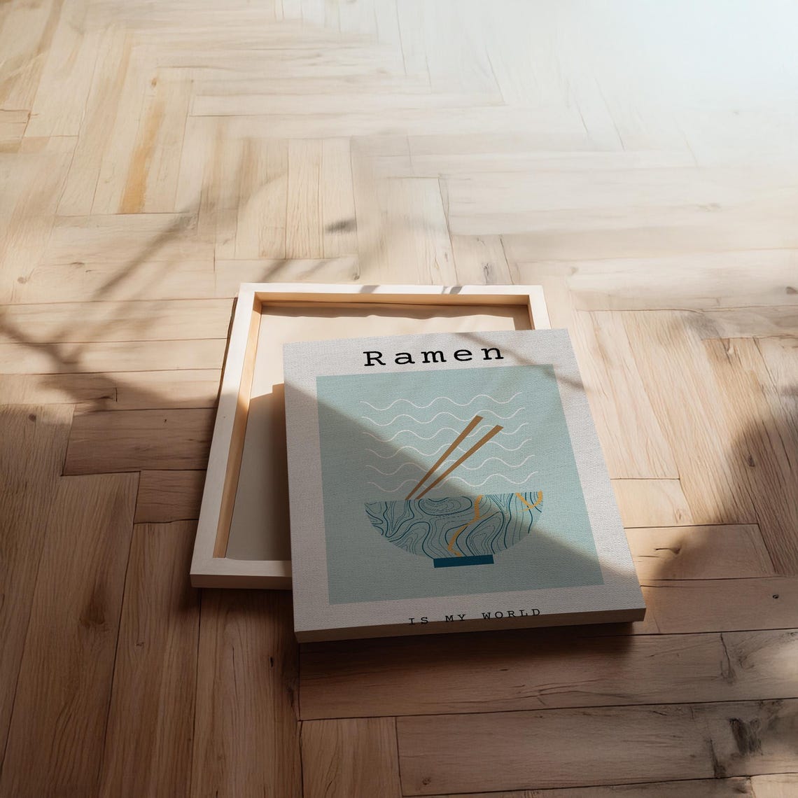 Ramen Is My World Minimalist Noodle Bowl Kitchen Decor Poster - Image 2