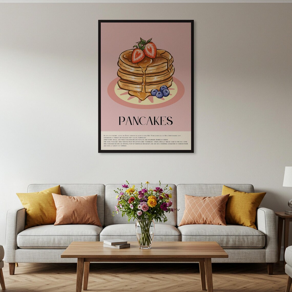 Pancakes Food Poster, Retro Style Kitchen Decor - Image 4