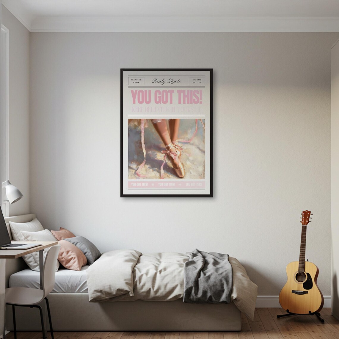 You Got This Quote Ballet Shoes Newspaper Style Daily Poster - Image 2