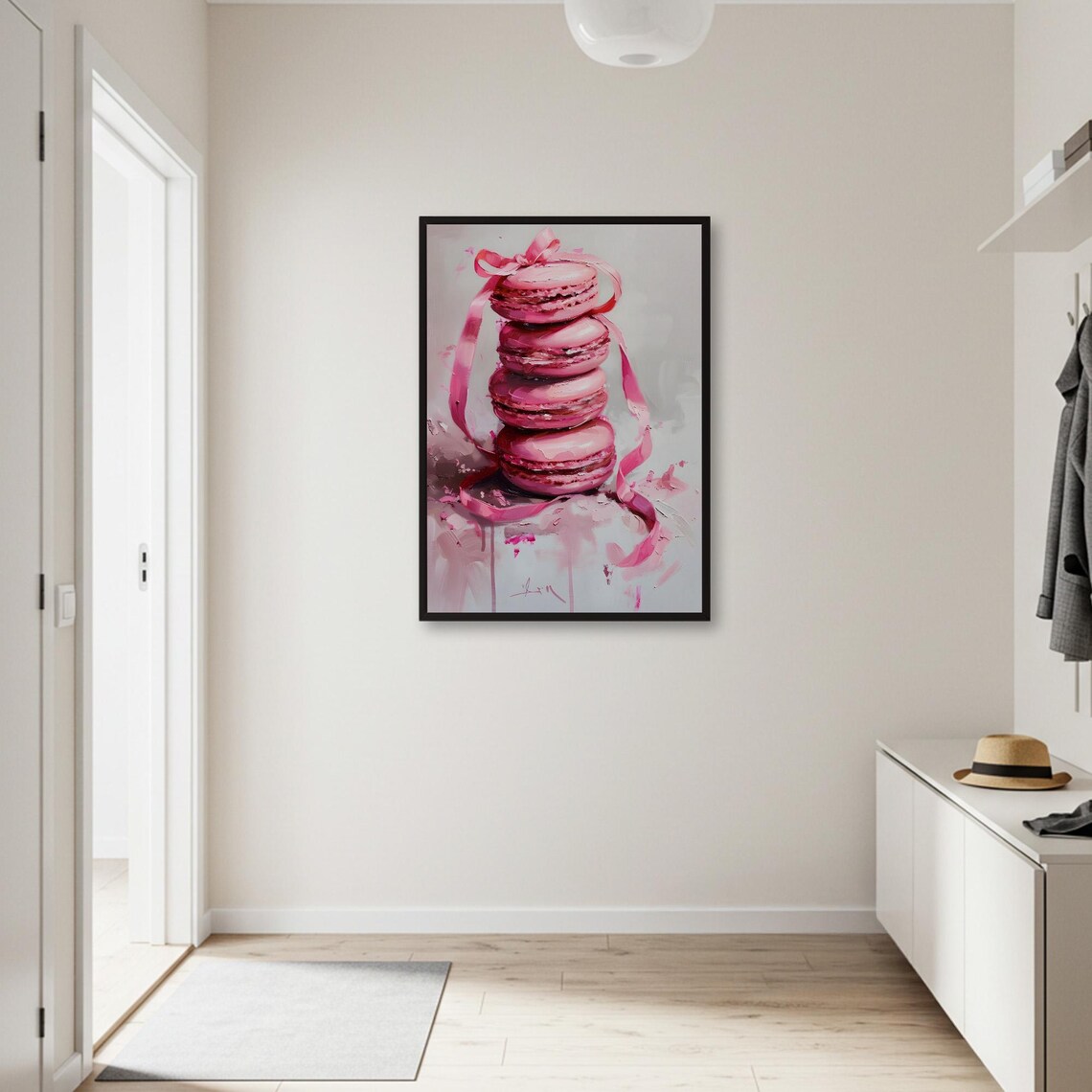 Pink Macarons Poster, Sweet Dessert Illustration - Image 3