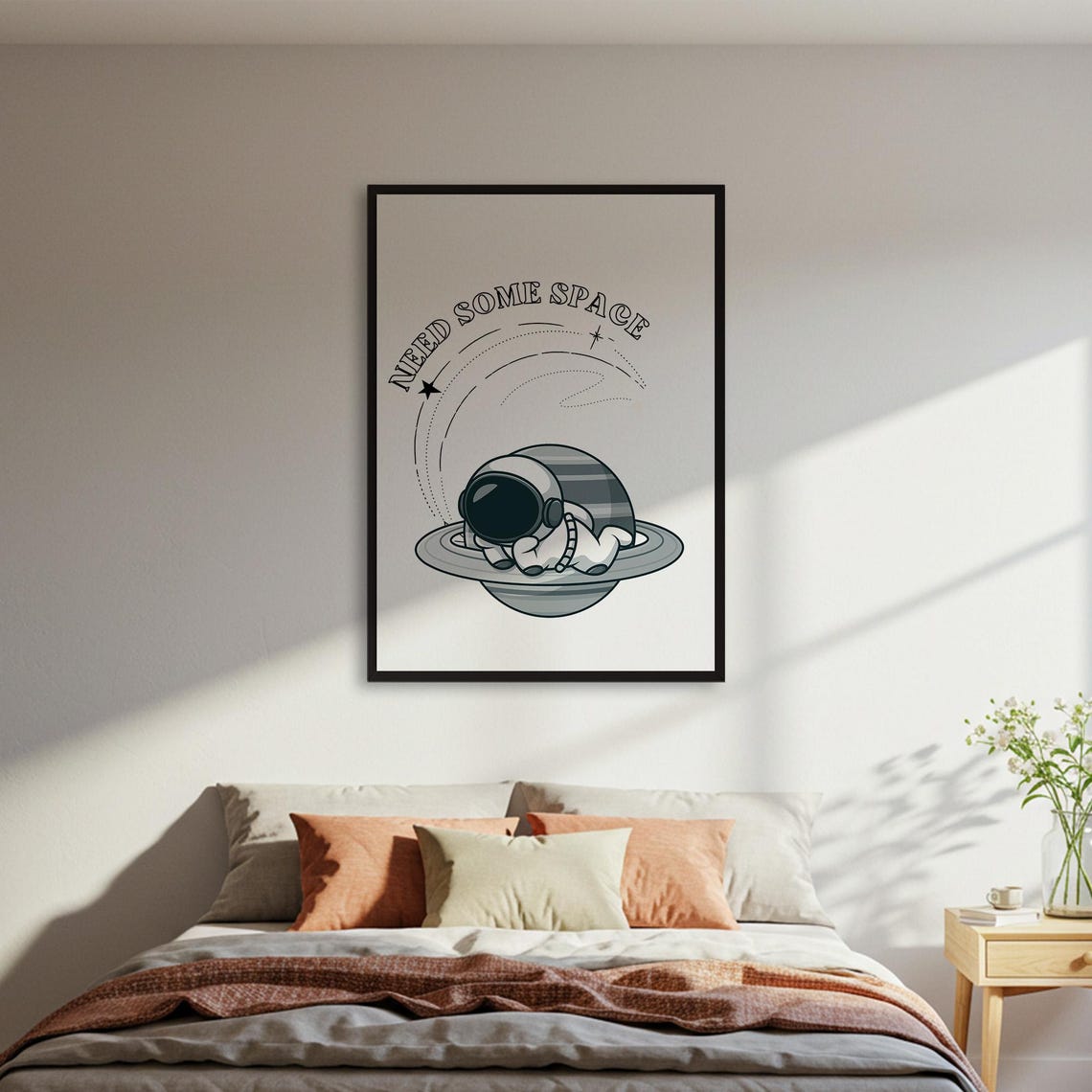 Astronaut Napping On Saturn Need Some Space Funny Quote Poster