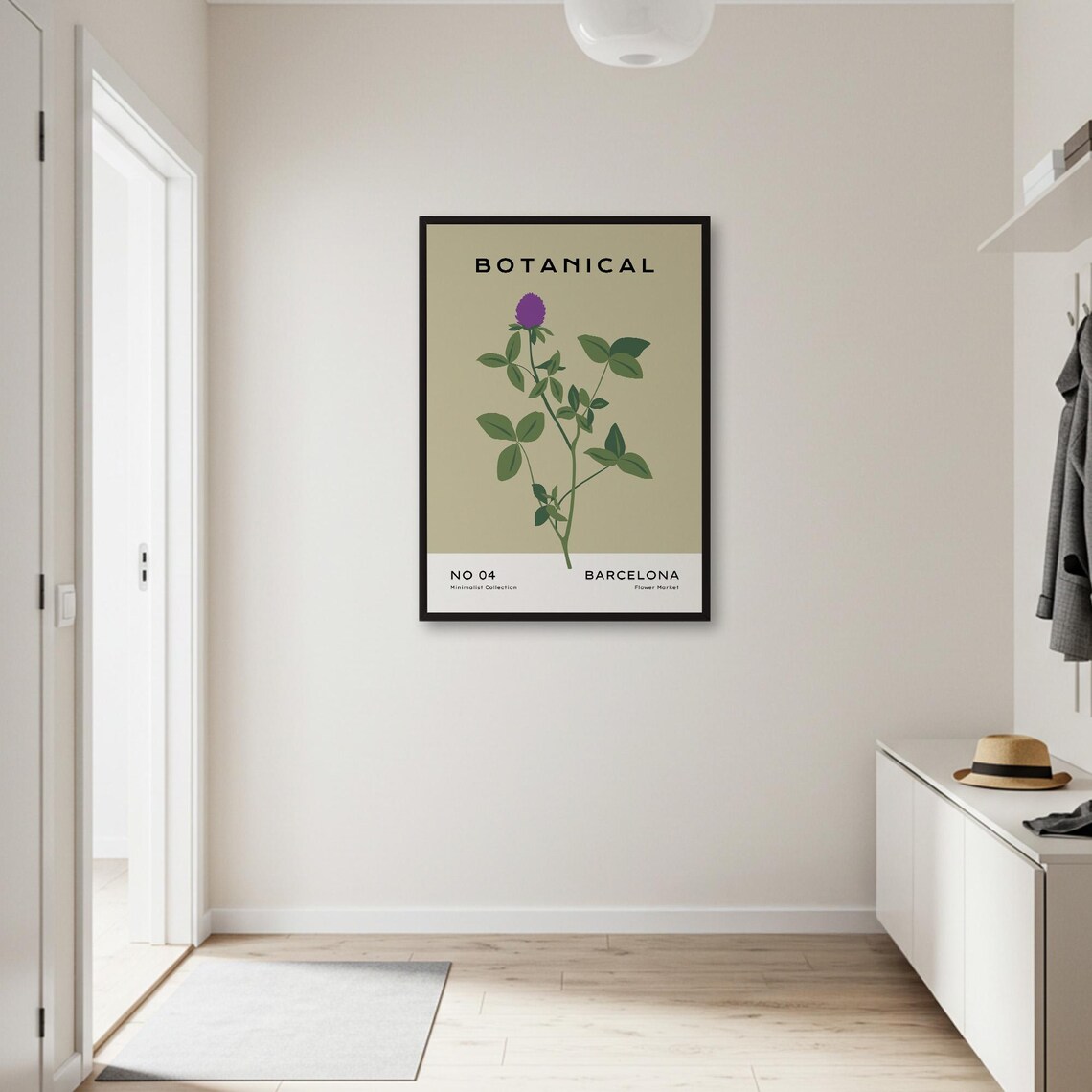Minimalist Botanical Purple Flower, Simple Floral Art Print - Image 2