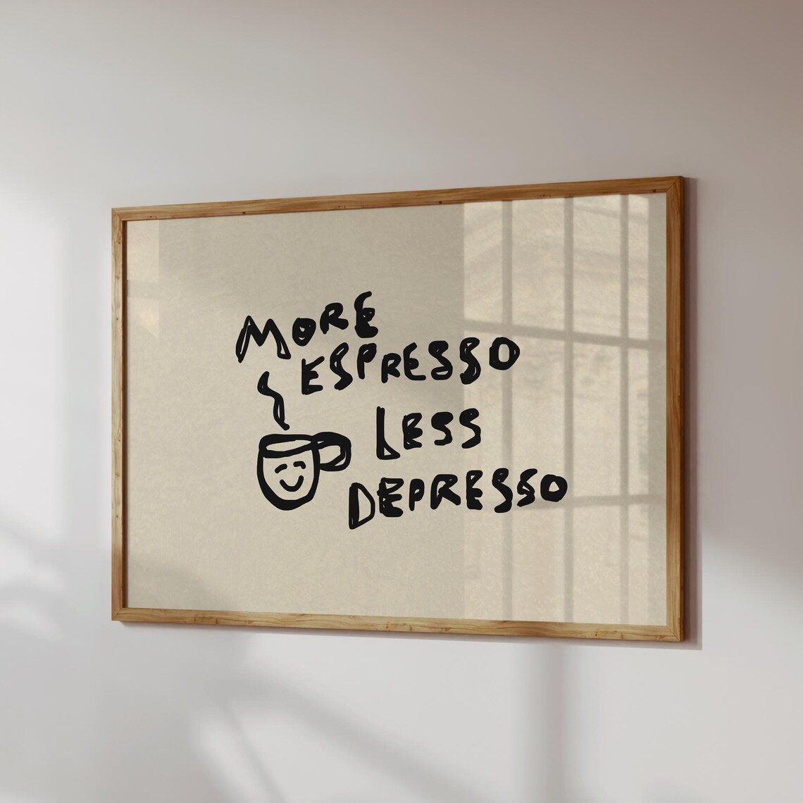 Sassy Bold More Espresso Less Depresso Funny Coffee Quote Poster