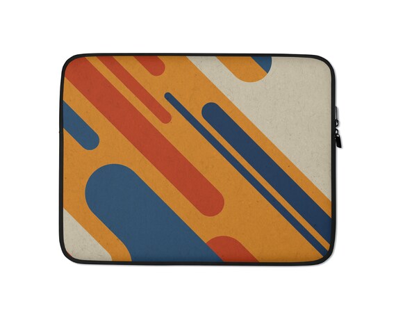 Macbook Pro Air Case Sleeve 13 15 16 Inch Artsy Neoprene Designer Laptop Bag Cute Cool Geometric 70s Color Design