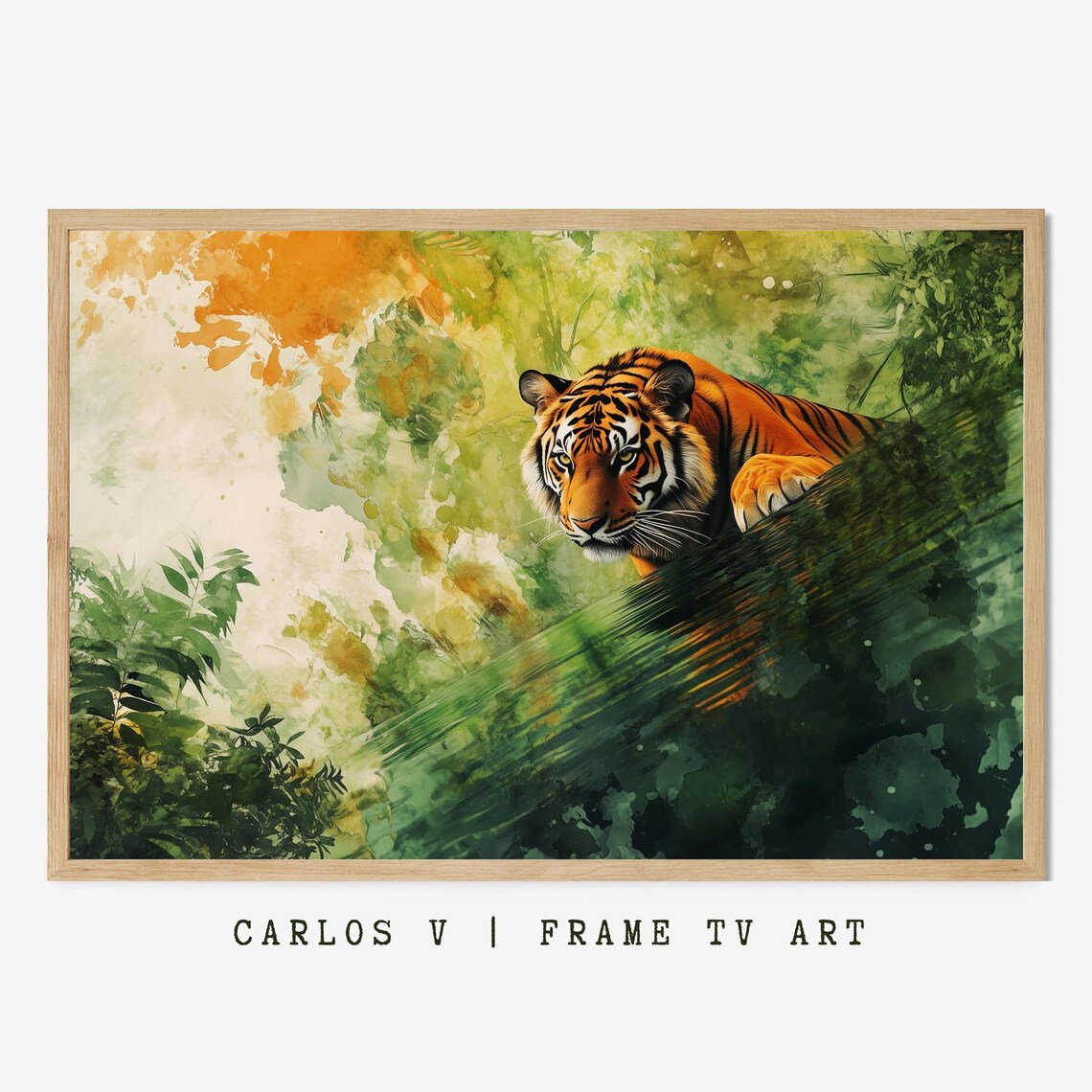 Tiger In A Vibrant Clearing, Big Cat Lovers