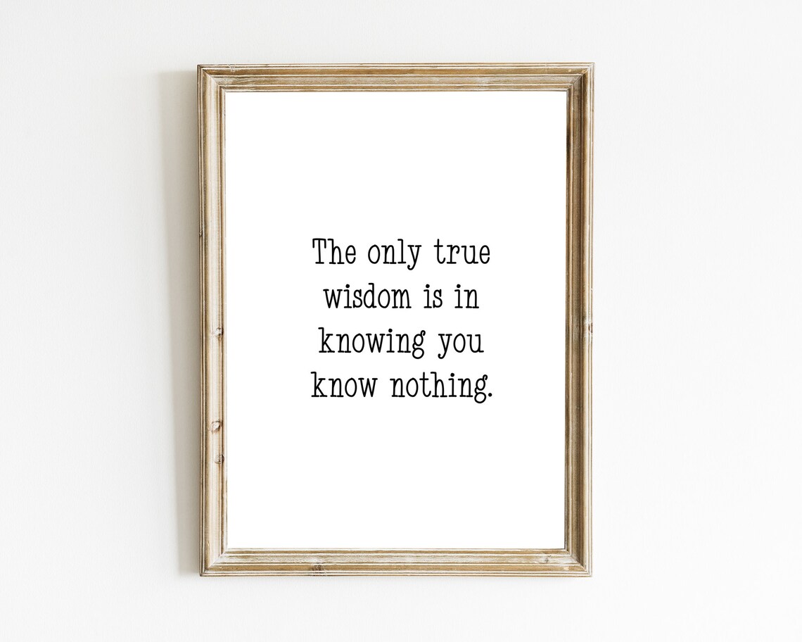 Socrates The Only True Wisdom Is Knowing You Know Nothing Quote Wall Art - Image 2