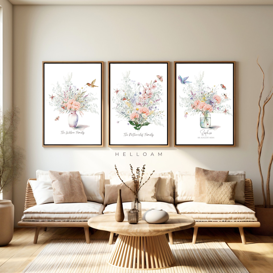 Birth Flower Bouquet Custom Wall Art Print, Personalized Gift - Image 2