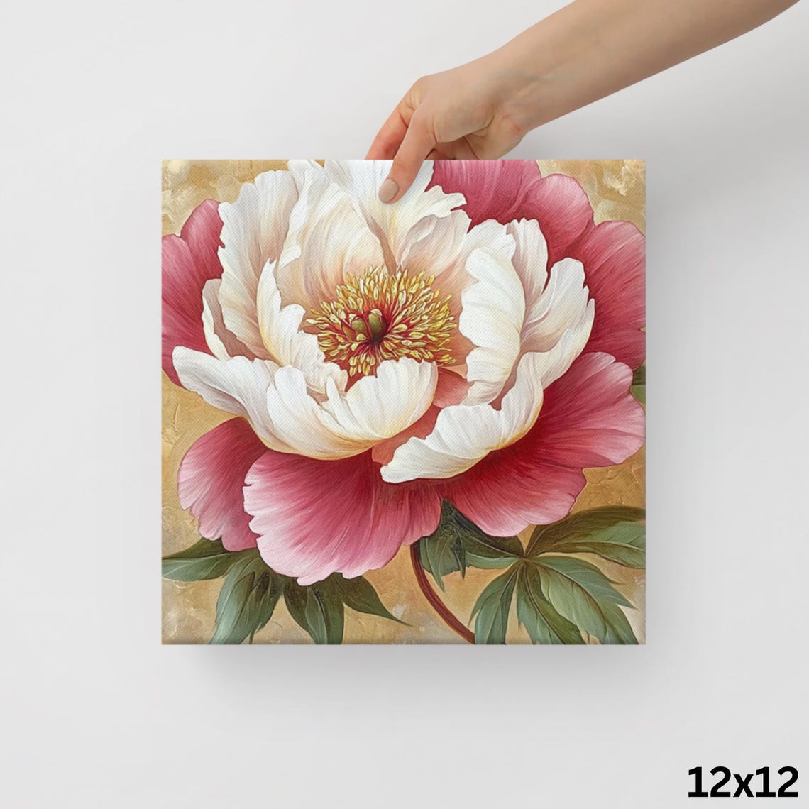 Pink Peony Print Large Painting Print Living Room Wall Art Peony Art Flower Painting Print Nature Art Beige Wall Art - Image 2