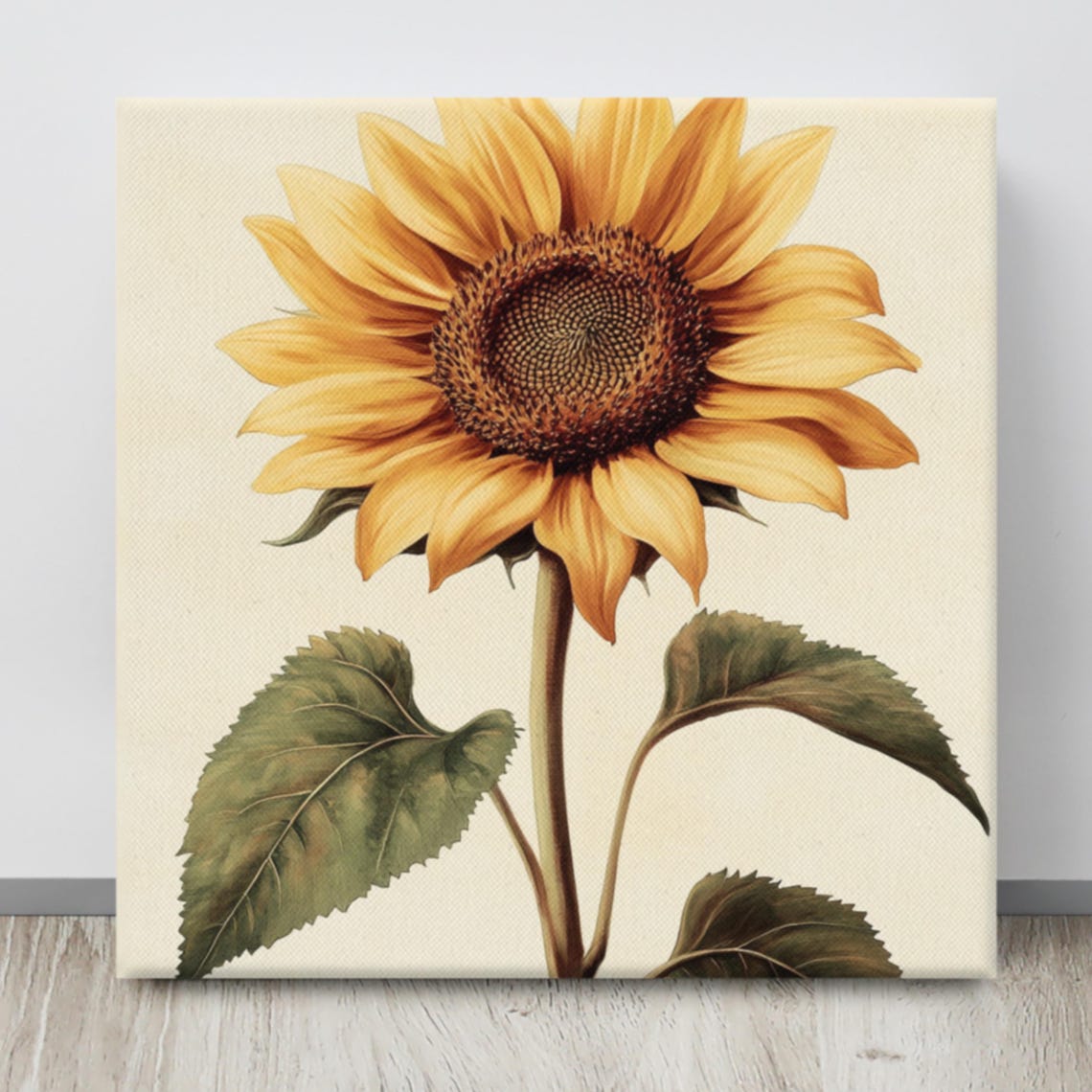 Sunflower Print Large Painting Print Flower Wall Art Nature Art Sunflower Art Sunflower Painting Print Vintage Wall Art - Image 4