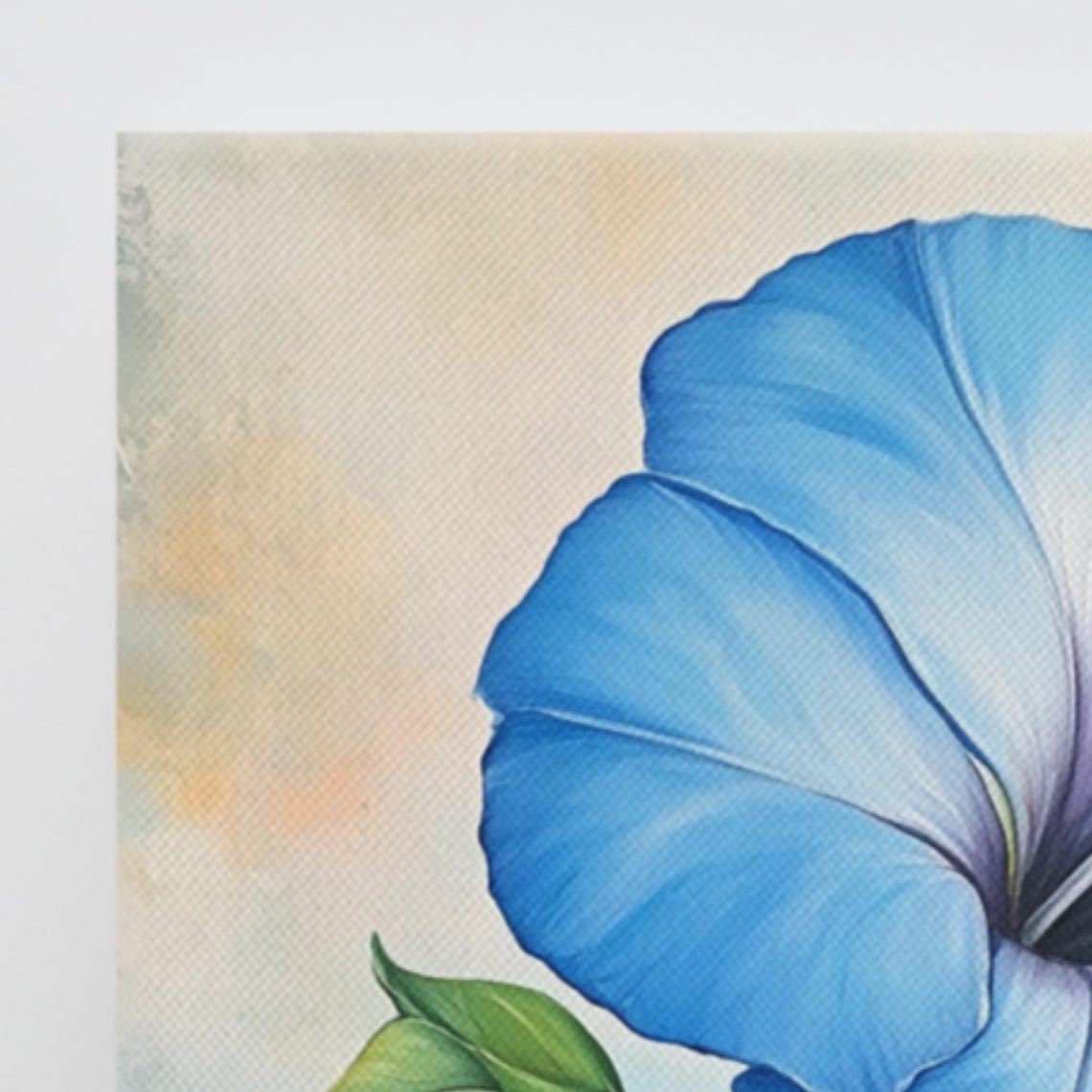 Blue Morning Glory Large Fresh Bloom Pastel Floral Painting Print - Image 3