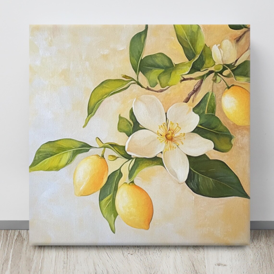 Lemon Blossom Yellow Lemons Branch Warm Yellow Floral Art Poster - Image 4