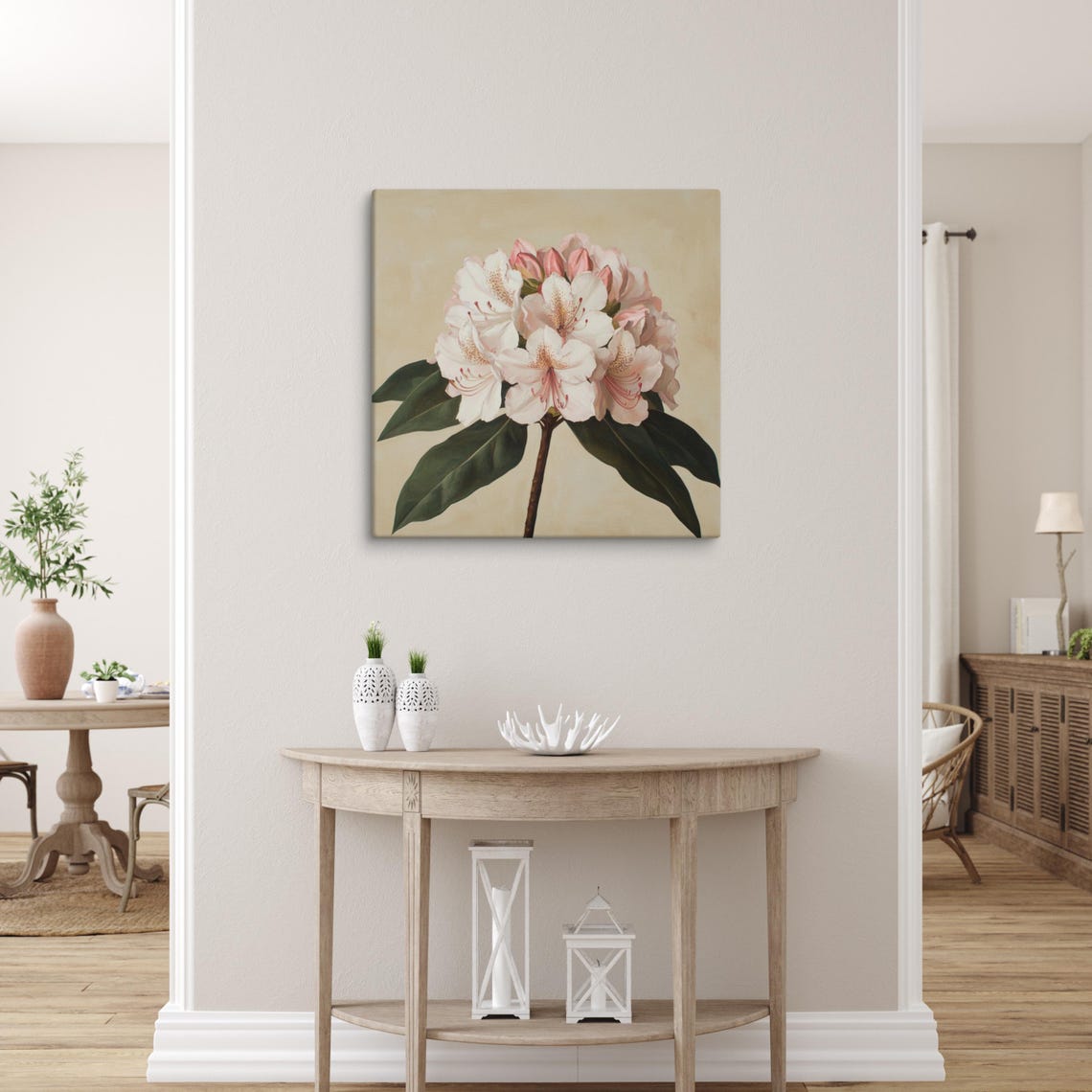 White Pink Rhododendron Truss Vintage Botanical Art Wall Poster - Image 3