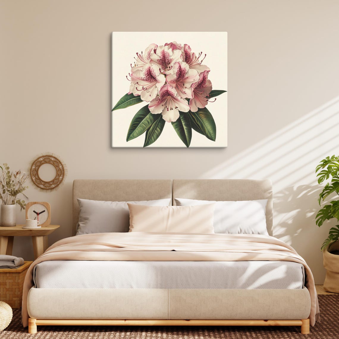 Pink Rhododendron Blossoms Vintage Botanical Painting Print Poster - Image 2
