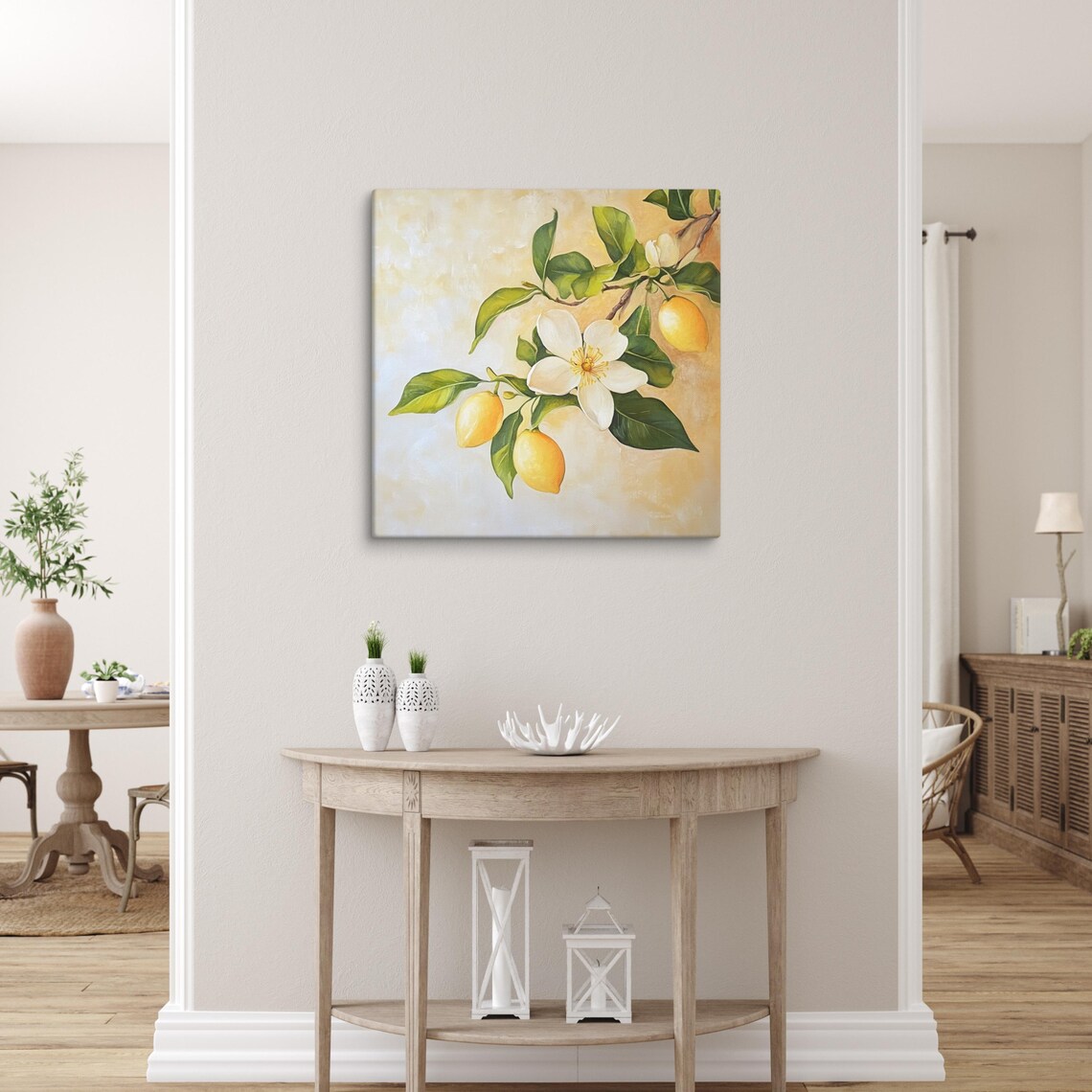 Lemon Blossom Yellow Lemons Branch Warm Yellow Floral Art Poster - Image 5