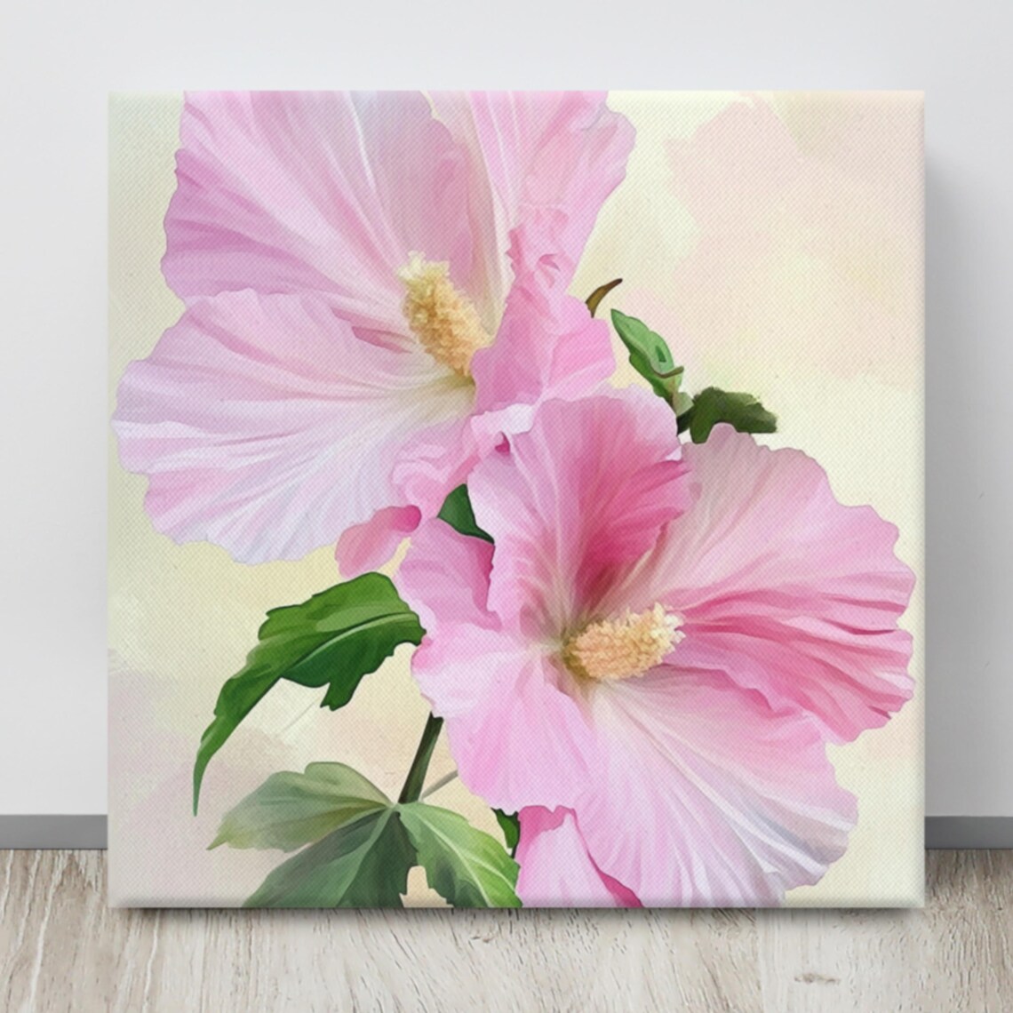 Pink Rose Of Sharon Hibiscus Blooms Soft Garden Floral Poster - Image 4