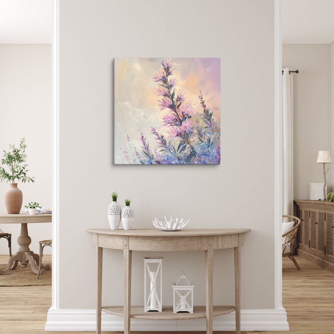 Blazing Star Liatris Pink Purple Blooms Painting Print Poster - Image 3
