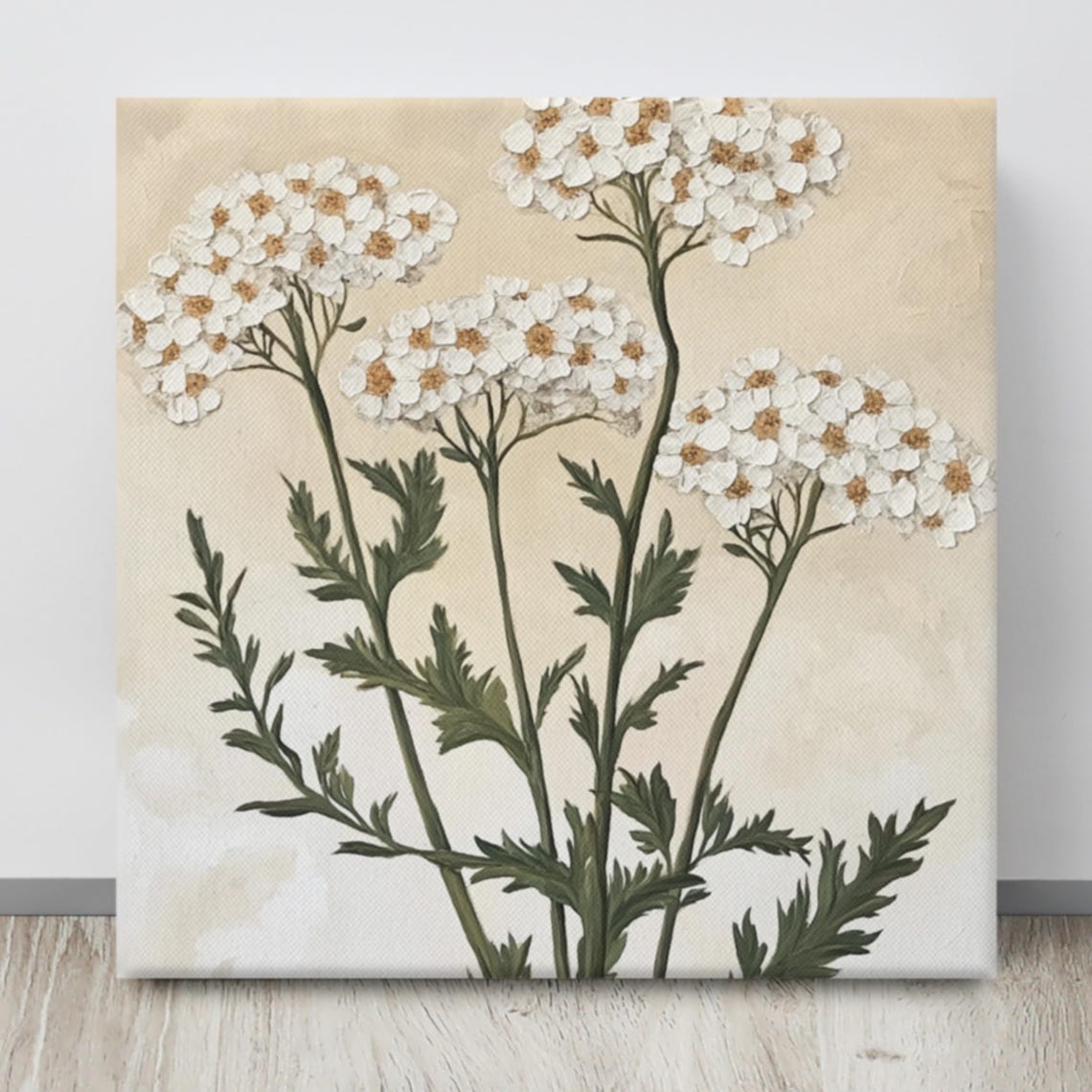 Yarrow Flower Painting Print Wall Art Painting Print Yarrow Plant Art White Yarrow Art Nature Art Print - Image 4