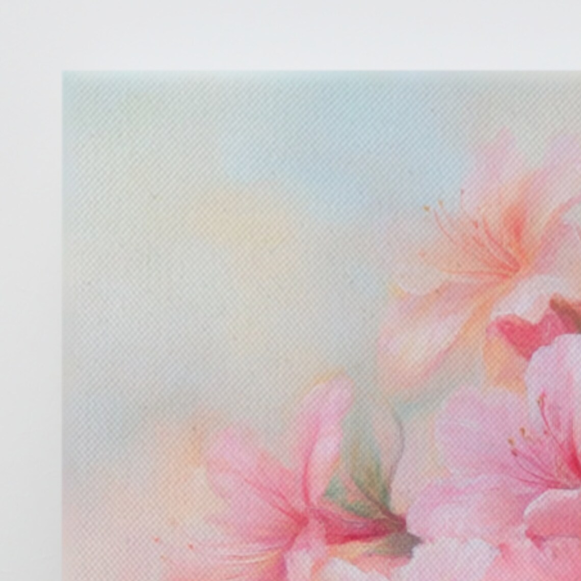 Soft Pink Azalea Blossoms Dreamy Pastel Floral Painting Wall Art Print - Image 3