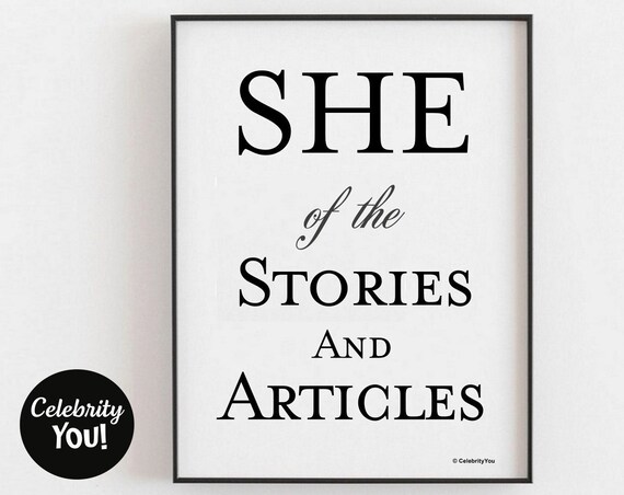She of the Stories and Articles Female Journalist Gift Wall Art