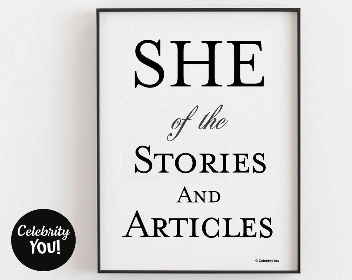She of the Stories and Articles Female Journalist Gift Wall Art