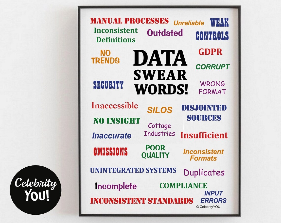 Data Swear Words Office Decor Funny Wall Art Print