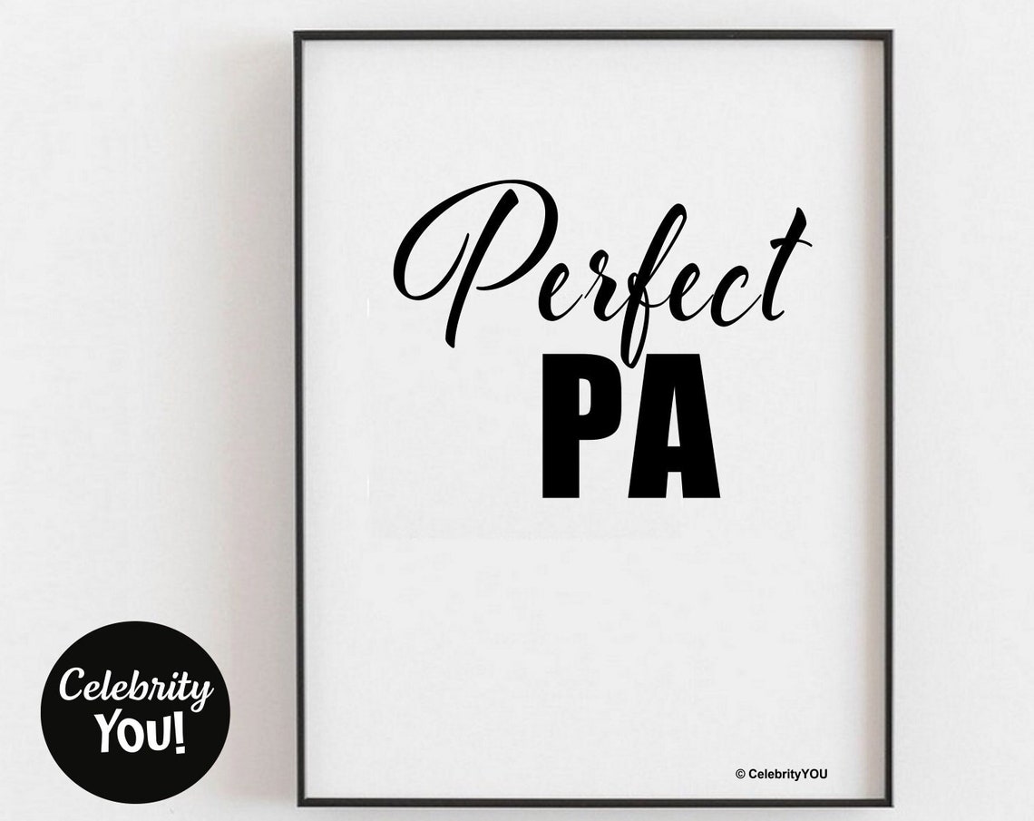 Perfect PA Elegant Script Personal Assistant Appreciation Wall Art