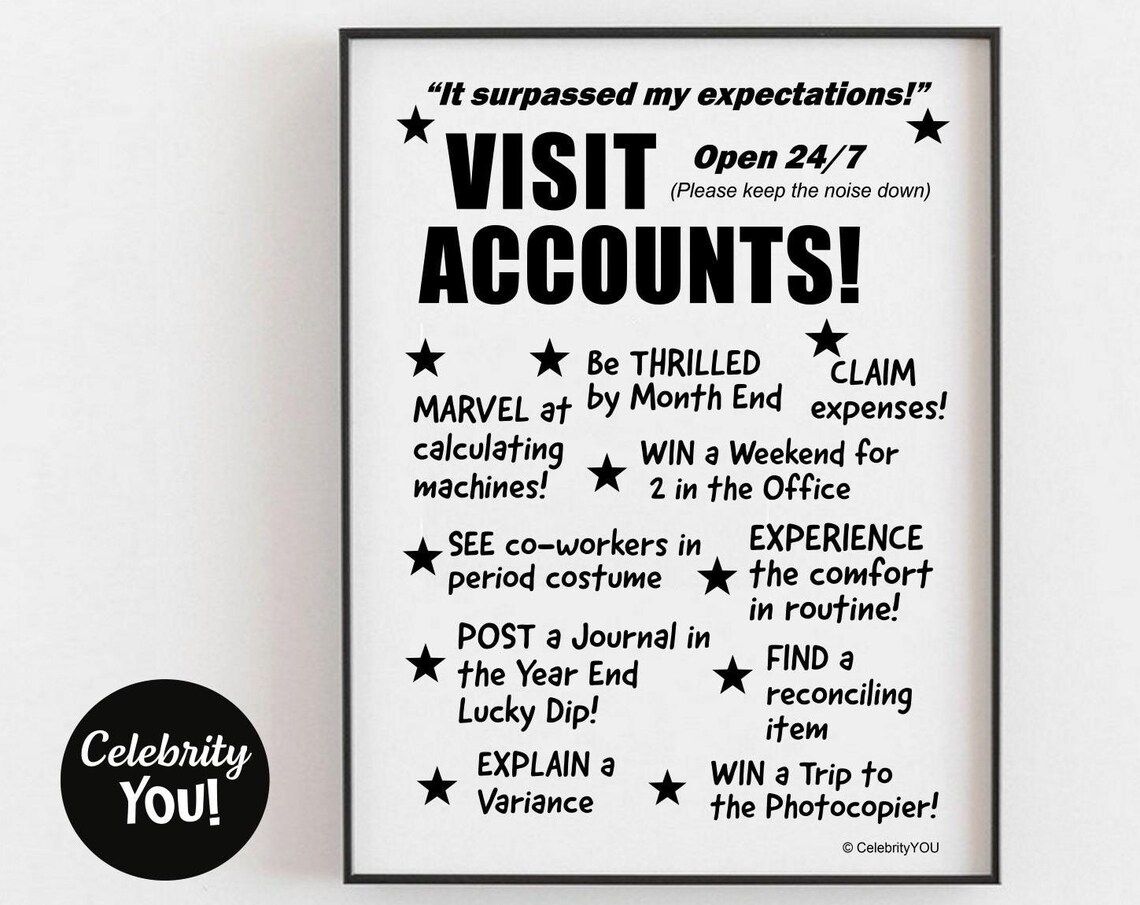 Funny Accounting Office Sign, Witty Finance Poster