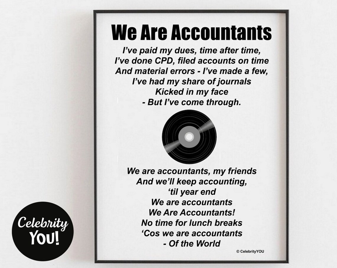 We Are Accountants Motivational Office Wall Art Print