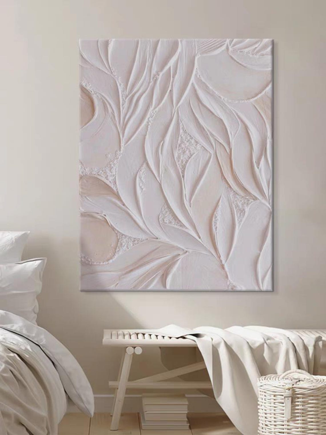 Pink Leaf Feather Shapes Abstract Modern 3D Texture Lovely Art Poster - Image 3