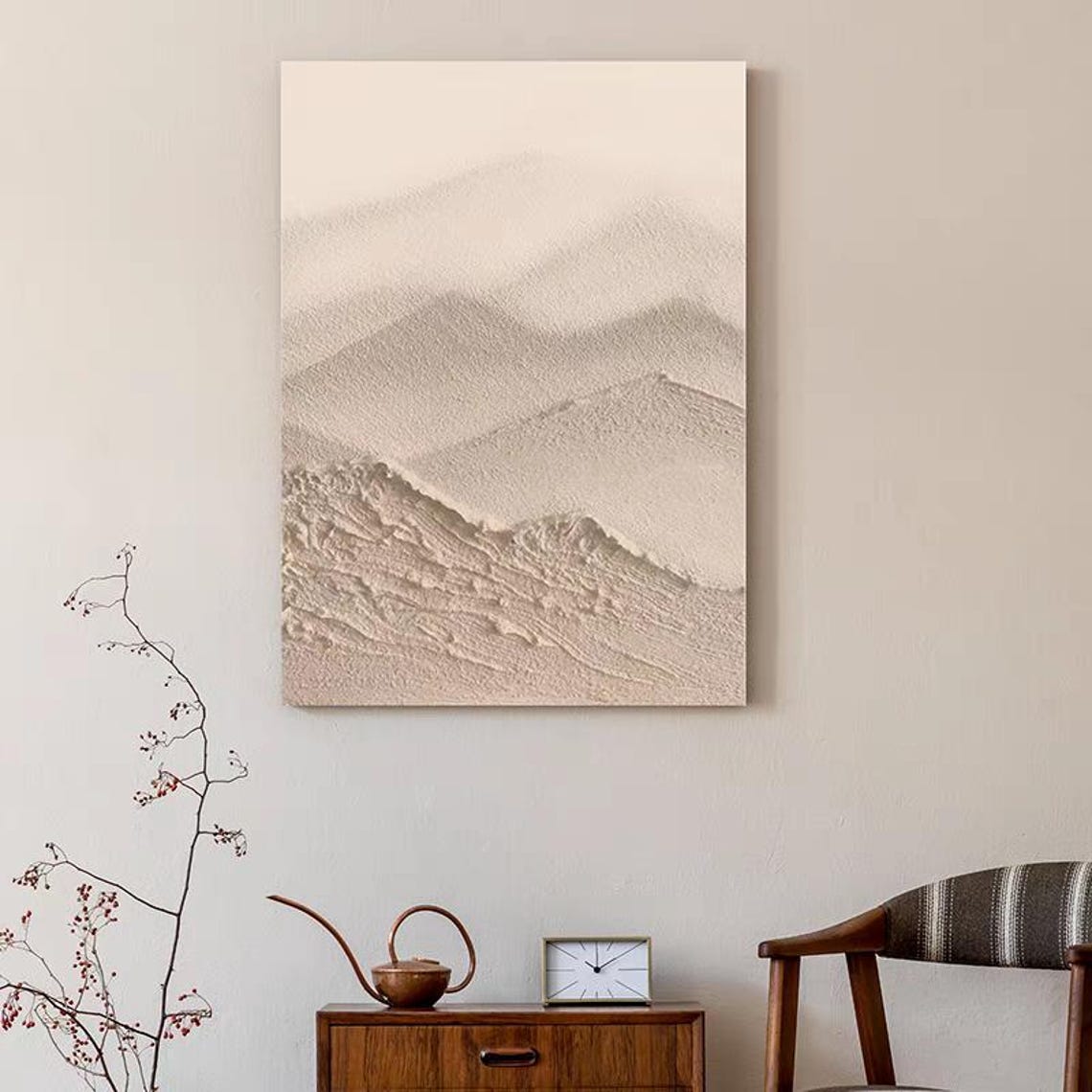 Original Abstract Mountain Oil Painting On Hand Painted Art Gift Modern Living Room Wall Decor Pink Tone Texture Large Wall Art - Image 2