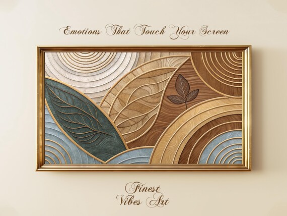 Wood Leaf Abstract Art For Samsung Frame Tv
