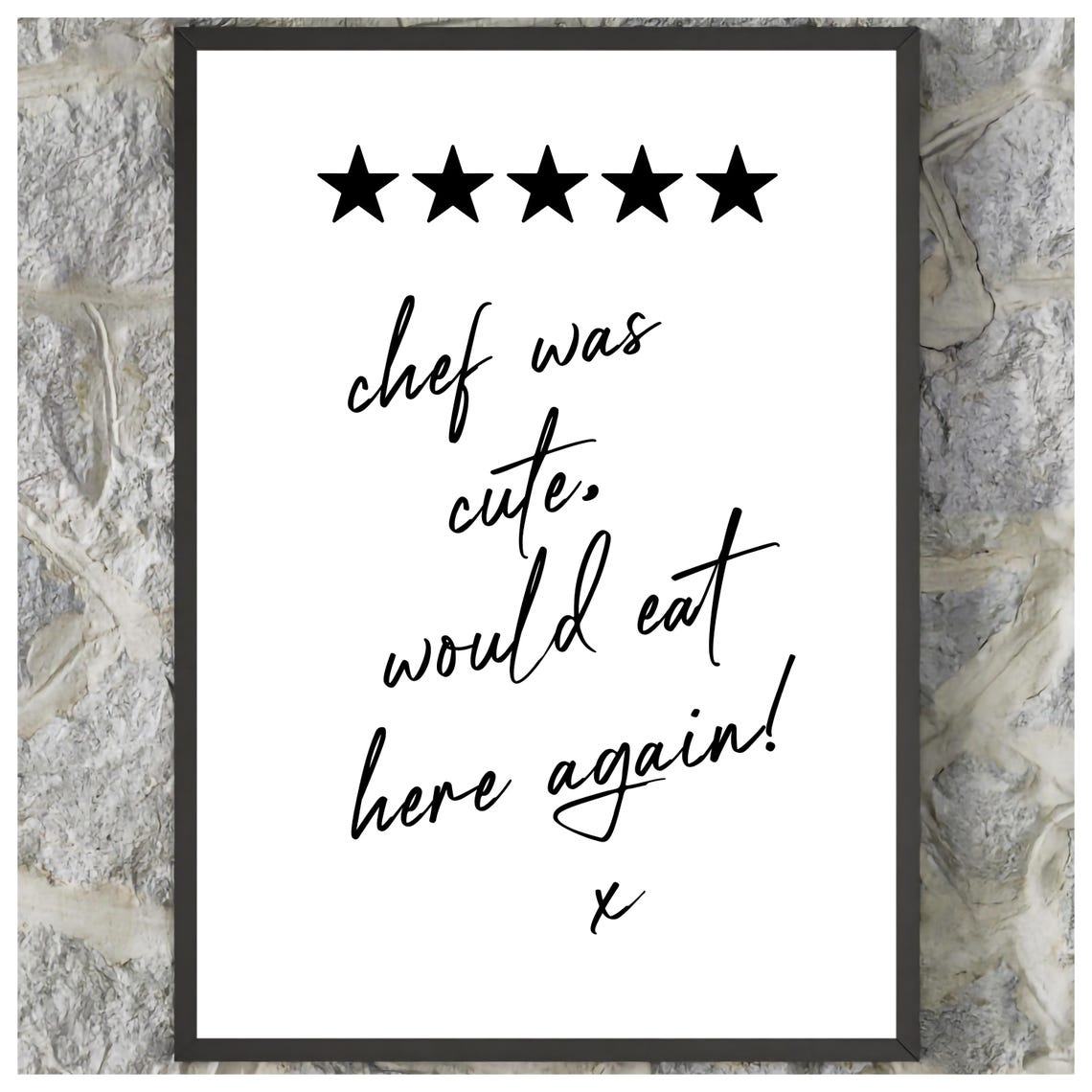 Wall Art Print 5 Star Chef Rating Design Home Decor Wall Decor Funny Poster Amusing Quote