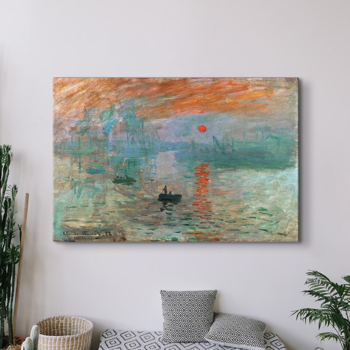 Claude Monet Impression, Sunrise Art Print, Farmhouse Decor