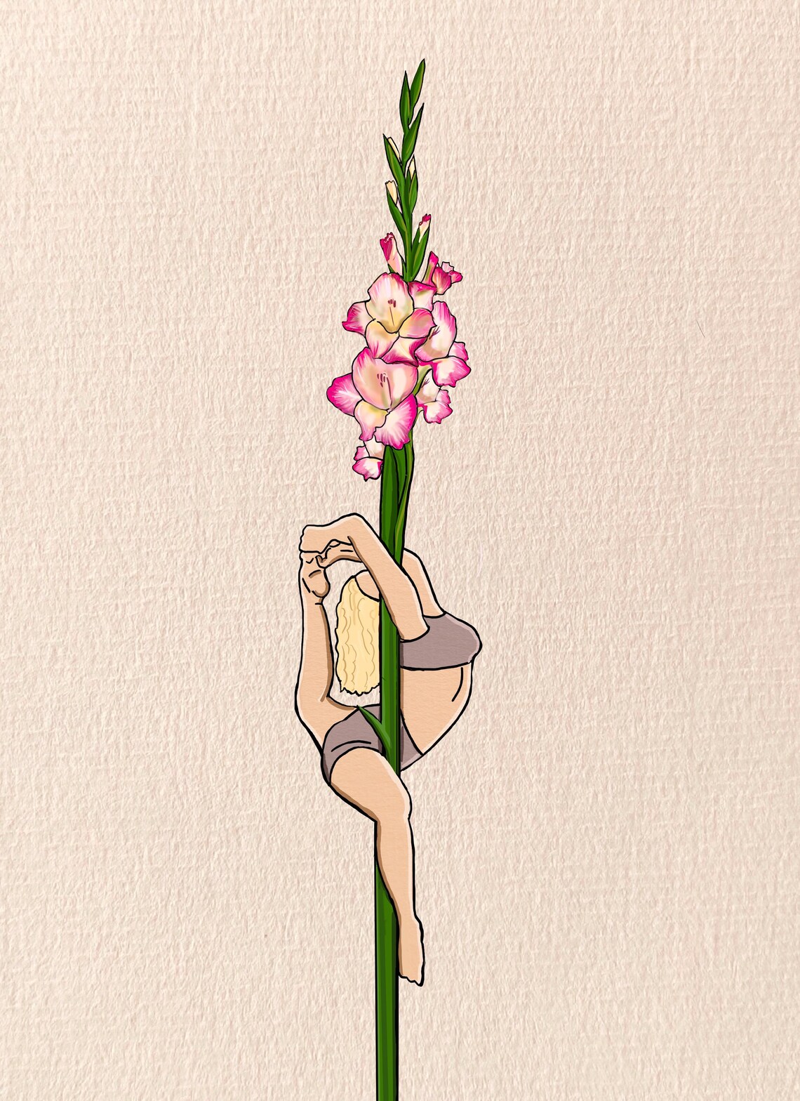 Custom Pole Dance Flower Art Print, Birth Flower Poster - Image 3