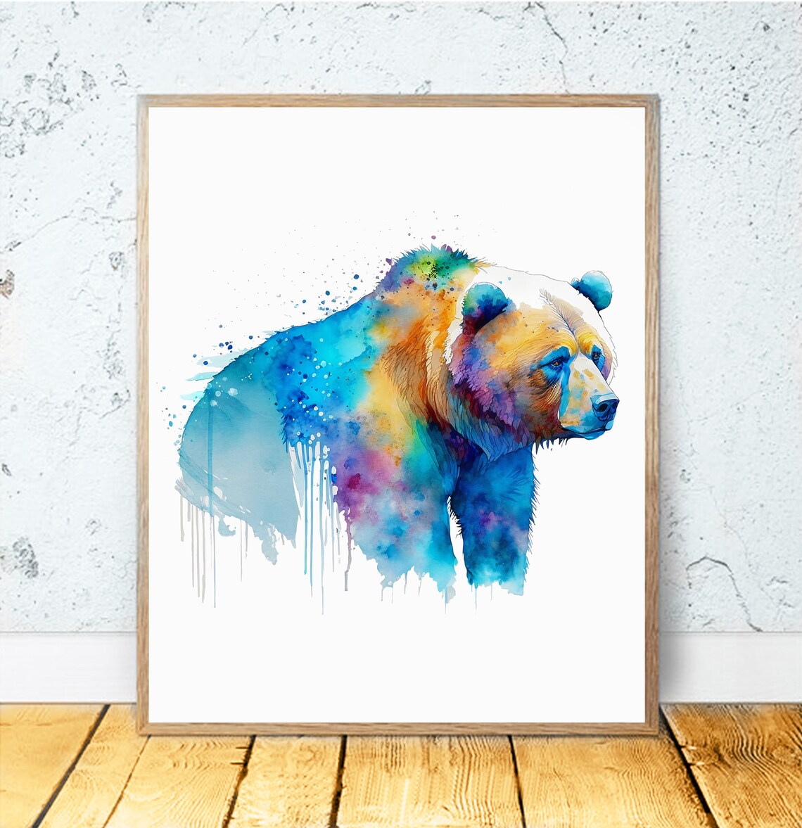 Watercolor Bear Art Print, Wildlife Decor