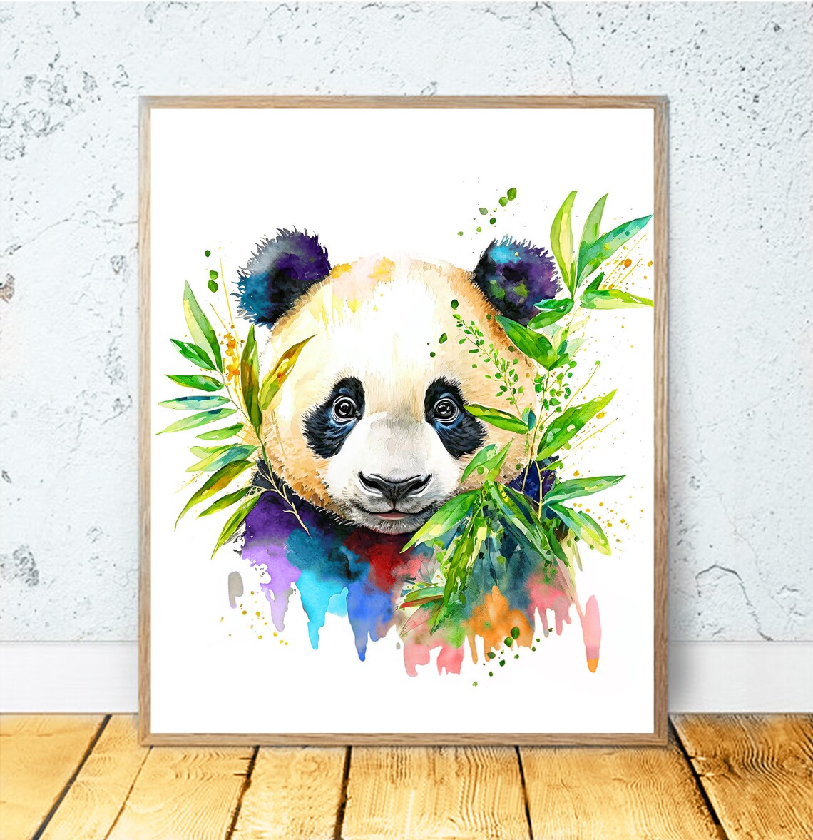 Panda Bear Watercolor Art Print, Wildlife Nursery Decor
