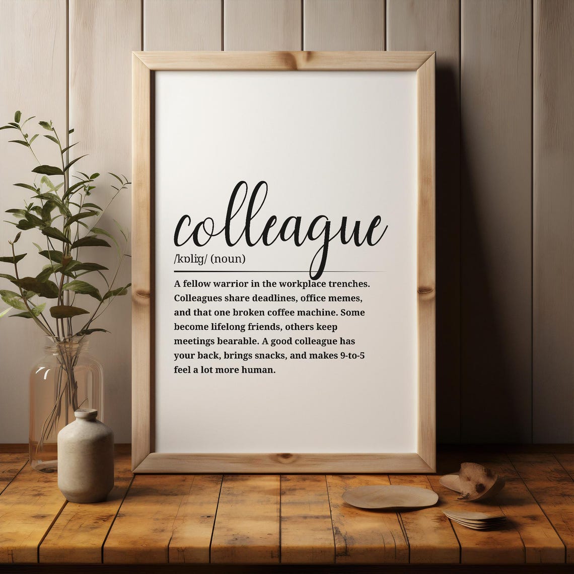 Colleague Definition Poster Workplace Trenches Fellow Warrior Gift
