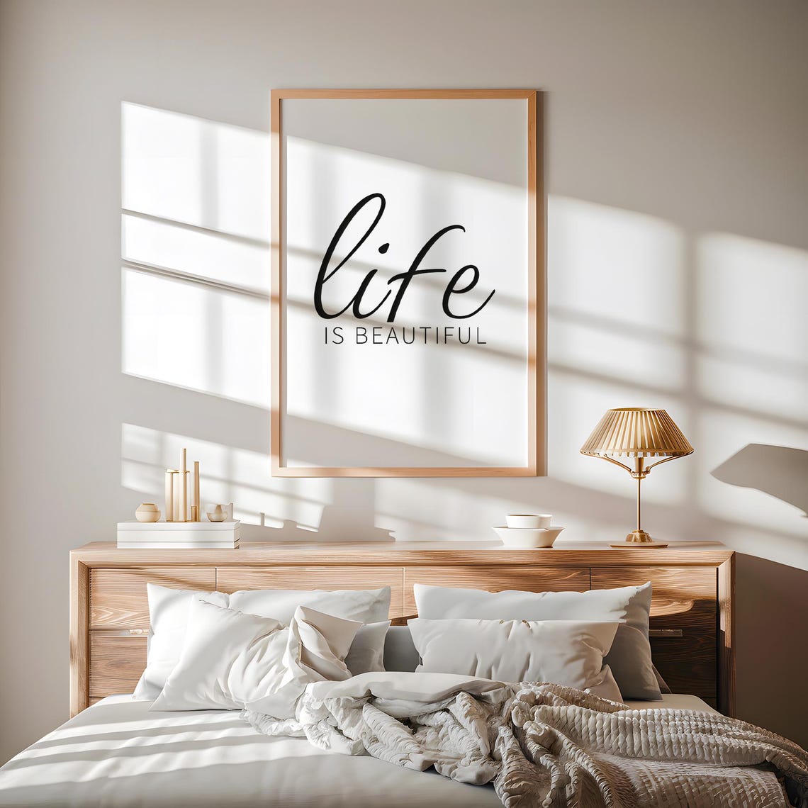 Life Is Beautiful Script Lettering Modern Positive Quote Poster - Image 2