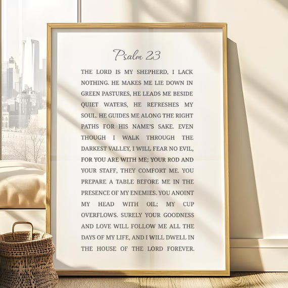 Psalm 23 Bible Verse Scripture Art Print