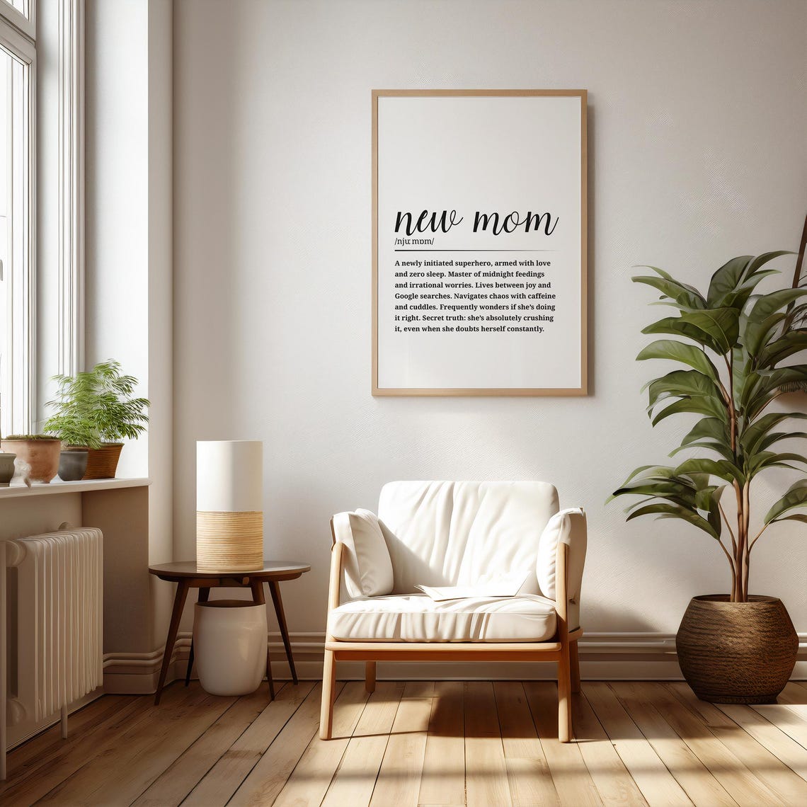 New Mom Definition Poster Funny Wall Art Decor Firsttime Gift - Image 2
