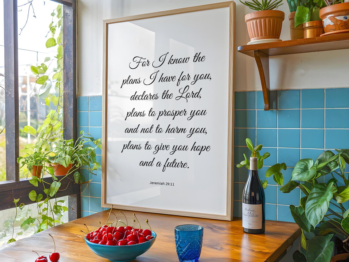 Jeremiah 2911 Wall Art Christian Scripture Bible Verse Hope And Future Quote - Image 3